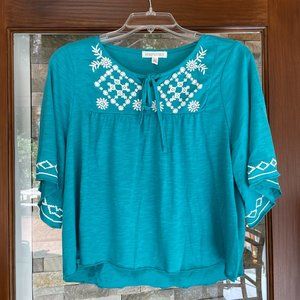 Blue Aeropostale Embroidered Top